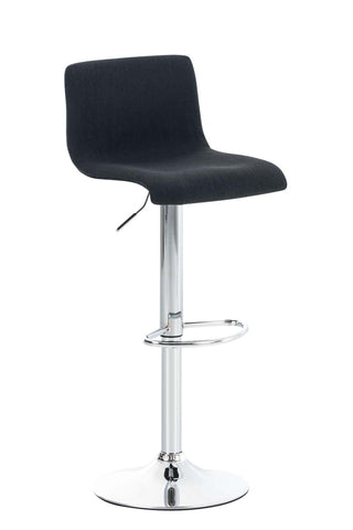 TPFLiving bar stool Hope metal frame in chrome look fabric