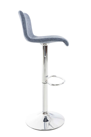 TPFLiving bar stool Hope metal frame in chrome look fabric