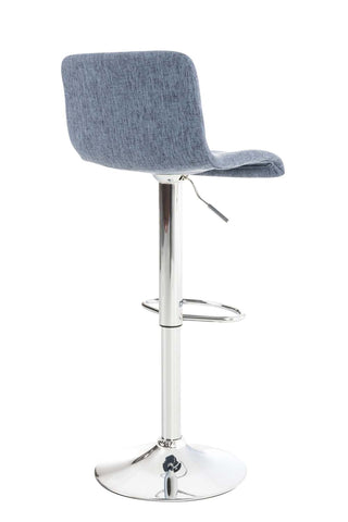 TPFLiving bar stool Hope metal frame in chrome look fabric