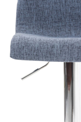 TPFLiving bar stool Hope metal frame in chrome look fabric