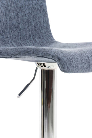 TPFLiving bar stool Hope metal frame in chrome look fabric