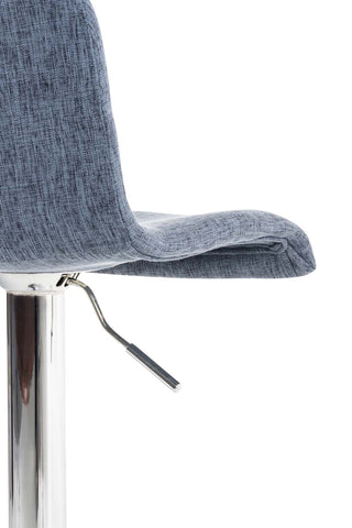 TPFLiving bar stool Hope metal frame in chrome look fabric