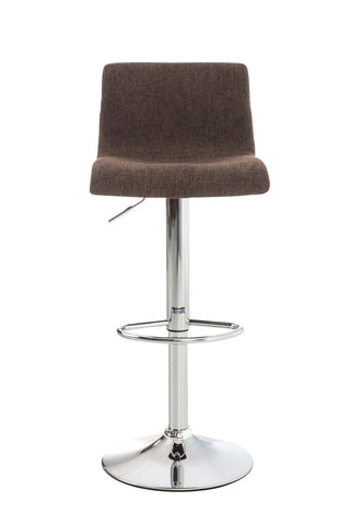 TPFLiving bar stool Hope metal frame in chrome look fabric