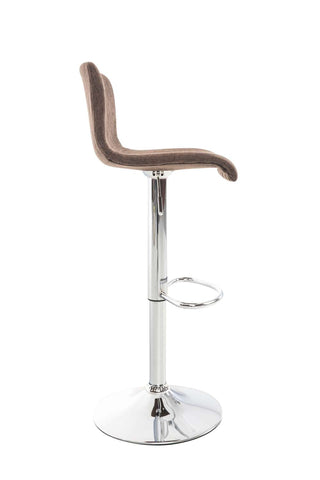 TPFLiving bar stool Hope metal frame in chrome look fabric