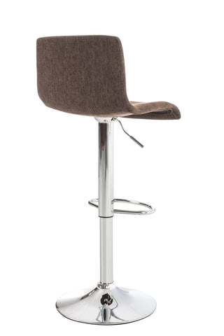 TPFLiving bar stool Hope metal frame in chrome look fabric