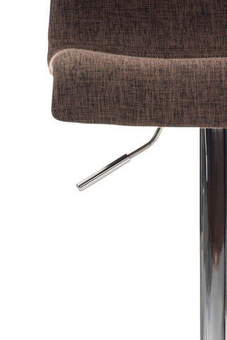 TPFLiving bar stool Hope metal frame in chrome look fabric