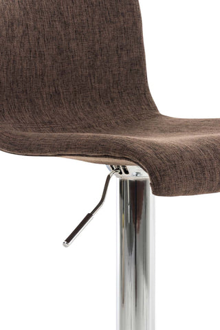 TPFLiving bar stool Hope metal frame in chrome look fabric