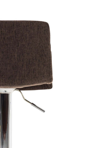 TPFLiving bar stool Hope metal frame in chrome look fabric