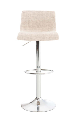 TPFLiving bar stool Hope metal frame in chrome look fabric