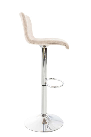 TPFLiving bar stool Hope metal frame in chrome look fabric