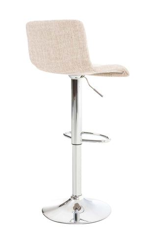 TPFLiving bar stool Hope metal frame in chrome look fabric