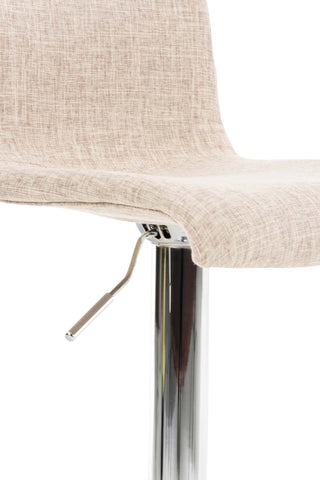 TPFLiving bar stool Hope metal frame in chrome look fabric