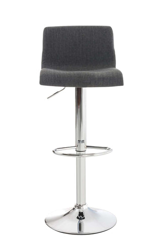 TPFLiving bar stool Hope metal frame in chrome look fabric