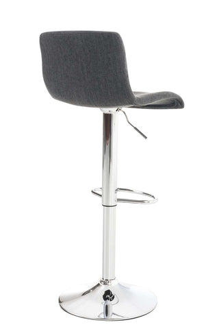 TPFLiving bar stool Hope metal frame in chrome look fabric