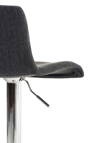 TPFLiving bar stool Hope metal frame in chrome look fabric