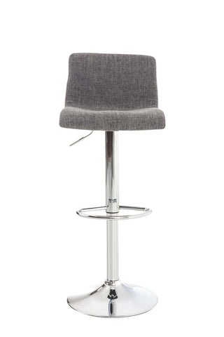 TPFLiving bar stool Hope metal frame in chrome look fabric