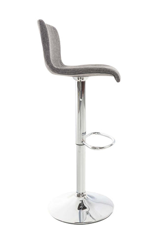 TPFLiving bar stool Hope metal frame in chrome look fabric