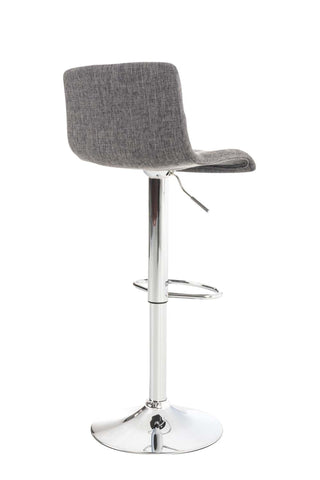 TPFLiving bar stool Hope metal frame in chrome look fabric