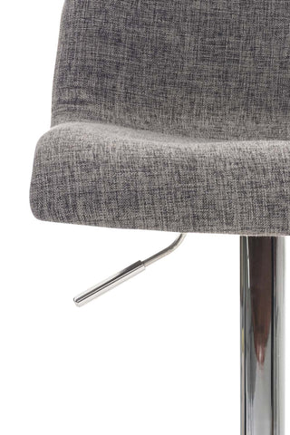 TPFLiving bar stool Hope metal frame in chrome look fabric