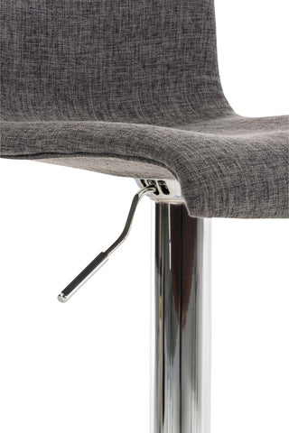 TPFLiving bar stool Hope metal frame in chrome look fabric