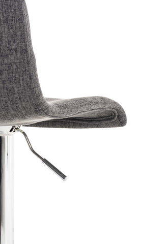 TPFLiving bar stool Hope metal frame in chrome look fabric