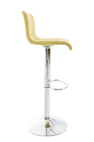 TPFLiving bar stool Hope metal frame in chrome look fabric