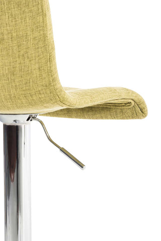 TPFLiving bar stool Hope metal frame in chrome look fabric