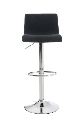 TPFLiving bar stool Hope metal frame in chrome look fabric