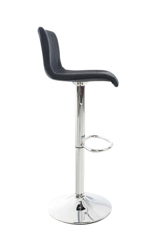 TPFLiving bar stool Hope metal frame in chrome look fabric