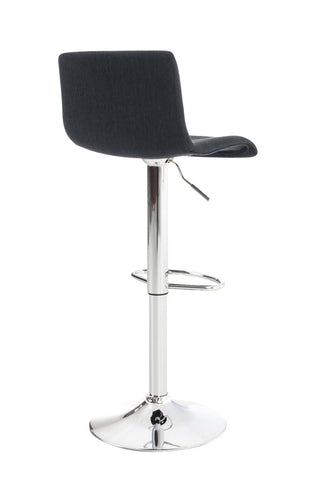 TPFLiving bar stool Hope metal frame in chrome look fabric