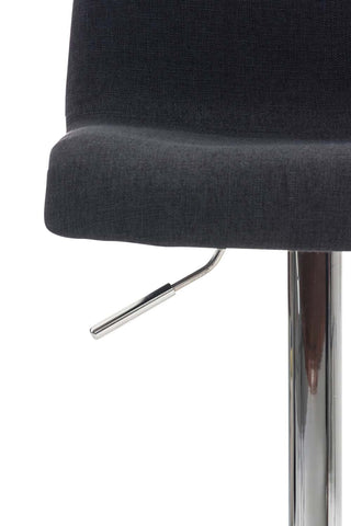 TPFLiving bar stool Hope metal frame in chrome look fabric