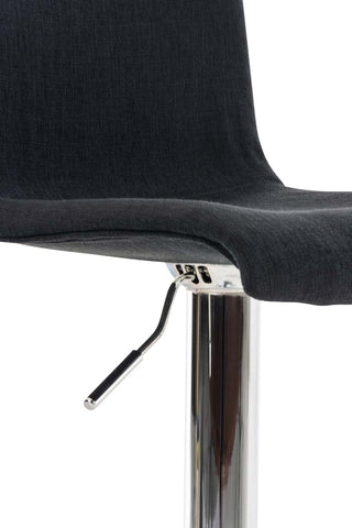 TPFLiving bar stool Hope metal frame in chrome look fabric