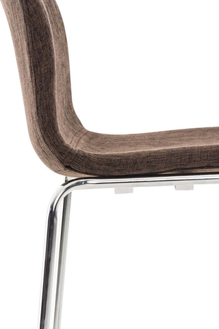 TPFLiving bar stool Hope 4-legged metal frame in chrome look fabric