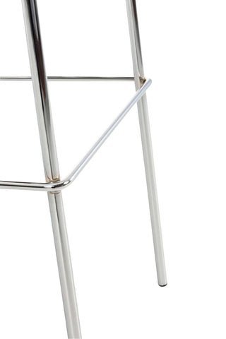 TPFLiving bar stool Hope 4-legged metal frame in chrome look fabric