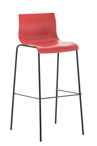 TPFLiving bar stool Hope 4-foot frame black plastic