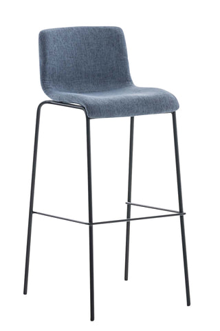 TPFLiving bar stool Hope 4-foot frame black fabric