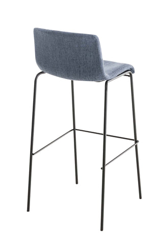 TPFLiving bar stool Hope 4-foot frame black fabric