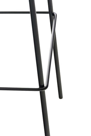 TPFLiving bar stool Hope 4-foot frame black fabric