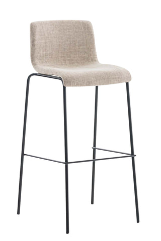 TPFLiving bar stool Hope 4-foot frame black fabric