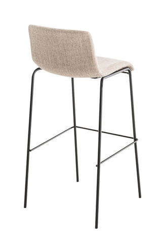 TPFLiving bar stool Hope 4-foot frame black fabric