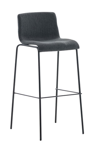 TPFLiving bar stool Hope 4-foot frame black fabric