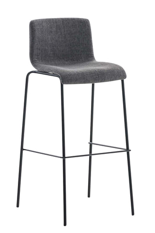 TPFLiving bar stool Hope 4-foot frame black fabric