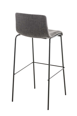 TPFLiving bar stool Hope 4-foot frame black fabric