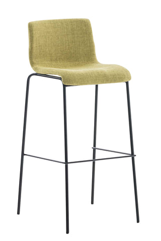 TPFLiving bar stool Hope 4-foot frame black fabric