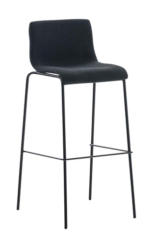 TPFLiving bar stool Hope 4-foot frame black fabric