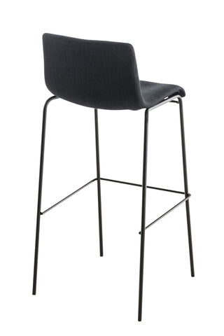 TPFLiving bar stool Hope 4-foot frame black fabric