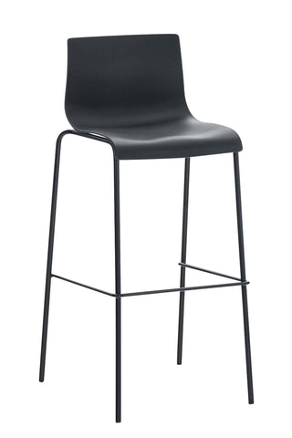 TPFLiving bar stool Hope 4-foot frame black plastic