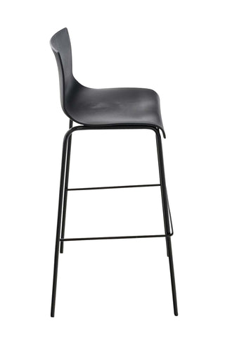 TPFLiving bar stool Hope 4-foot frame black plastic