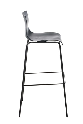 TPFLiving bar stool Hope 4-foot frame black plastic