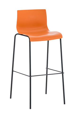 TPFLiving bar stool Hope 4-foot frame black plastic